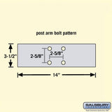 Deluxe In-Ground Mailbox Post, Silver, 1-Sided for Roadside Use