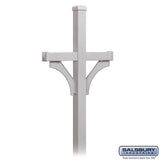 Deluxe In-Ground Mailbox Post, Silver, 1-Sided for Roadside Use