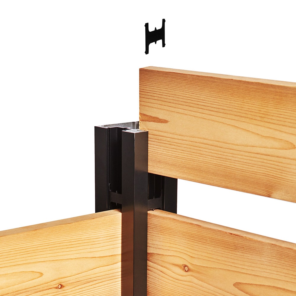 HOFT B4 Corner Post 3-ft x 44-in Black Aluminum Deck Rail Kit