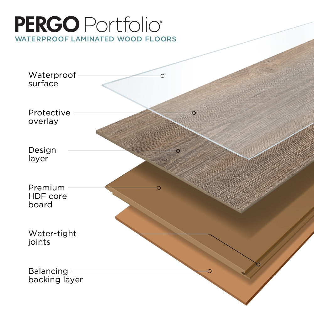 Pergo Portfolio + WetProtect Waterfall Oak Waterproof Laminate Flooring