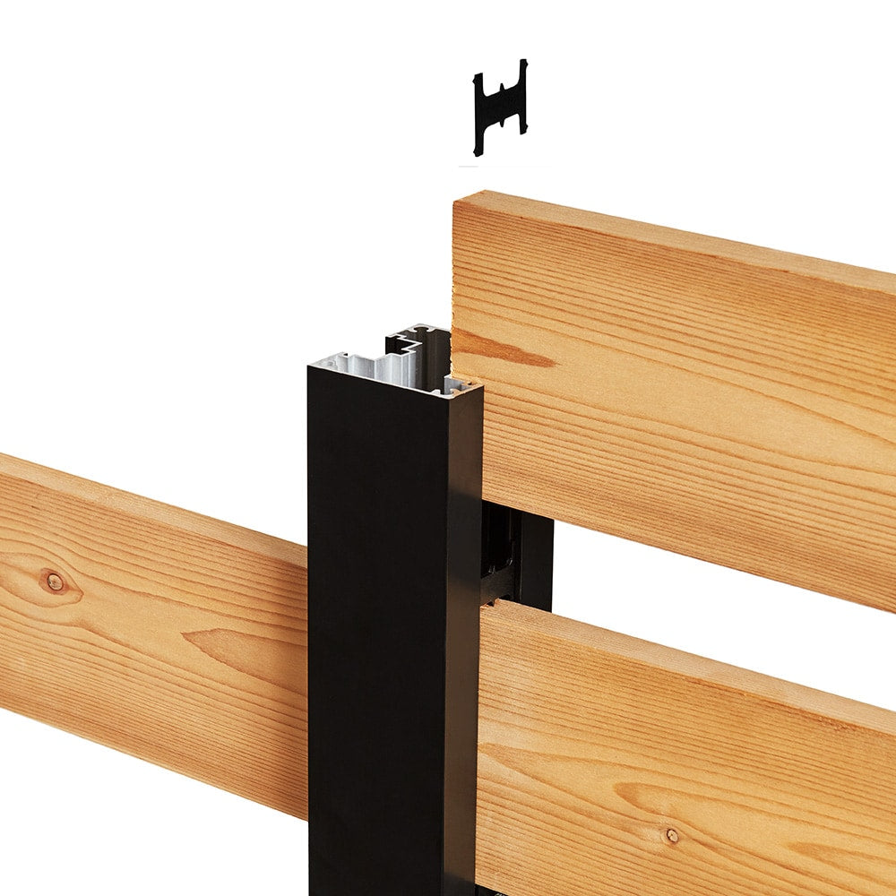 HOFT C4 Line Post 3-ft x 44-in Black Aluminum Deck Rail Kit