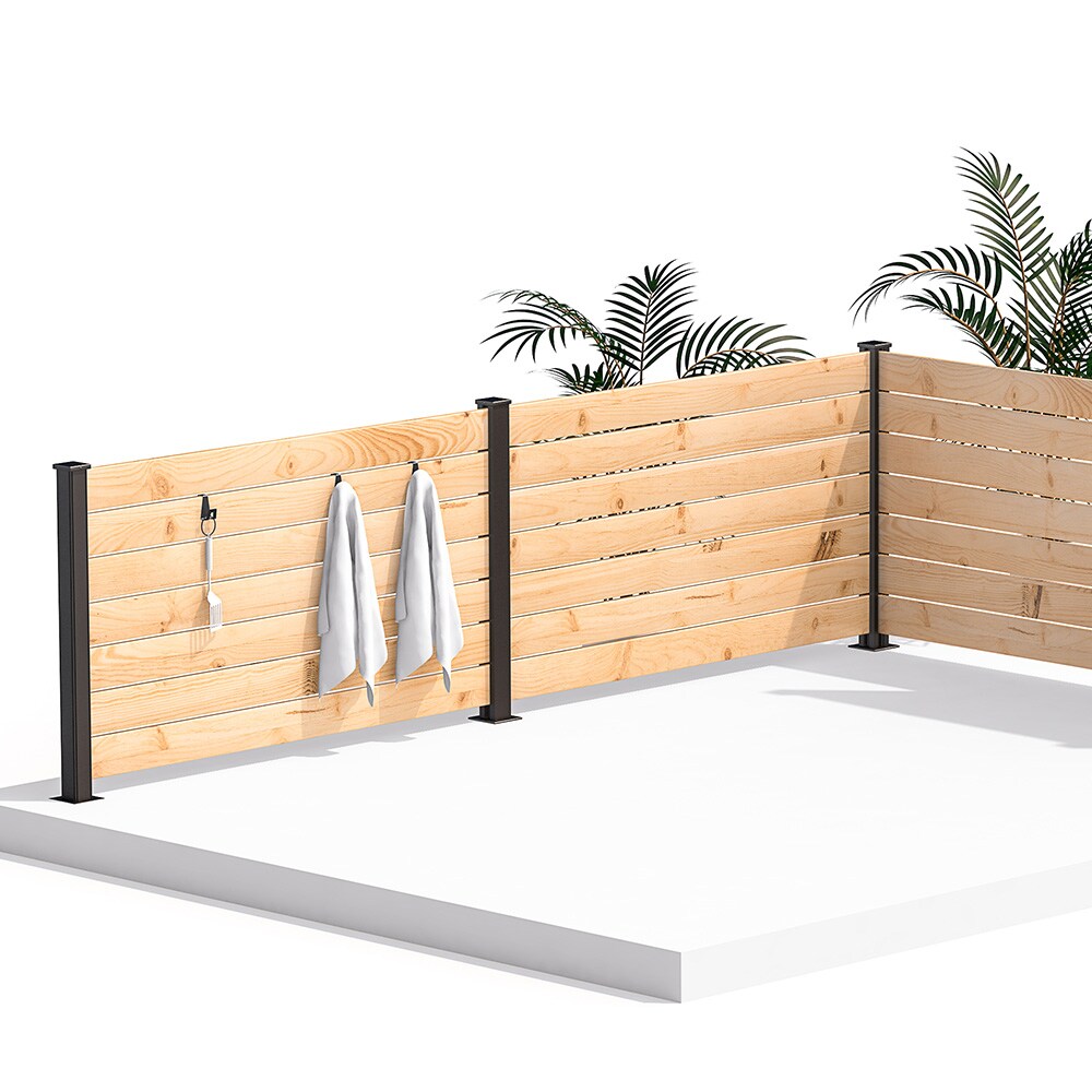 HOFT C4 Line Post 3-ft x 44-in Black Aluminum Deck Rail Kit