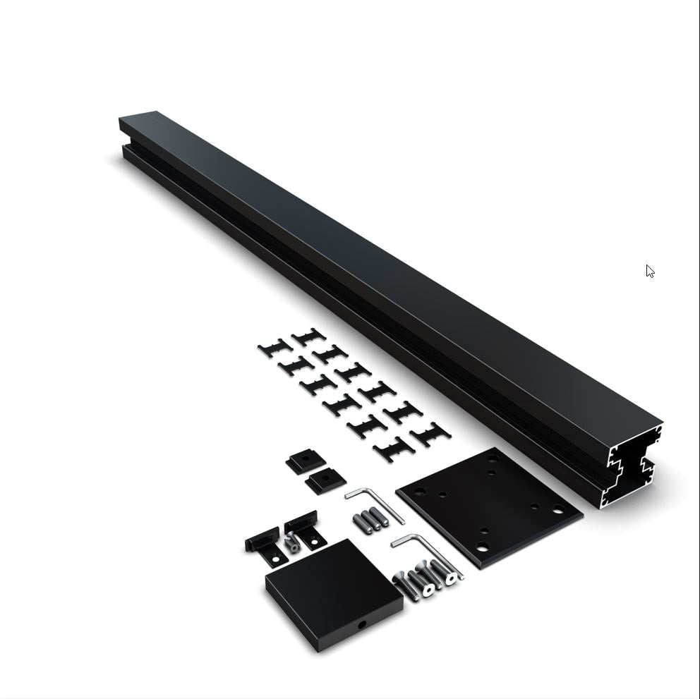 HOFT C4 Line Post 3-ft x 44-in Black Aluminum Deck Rail Kit