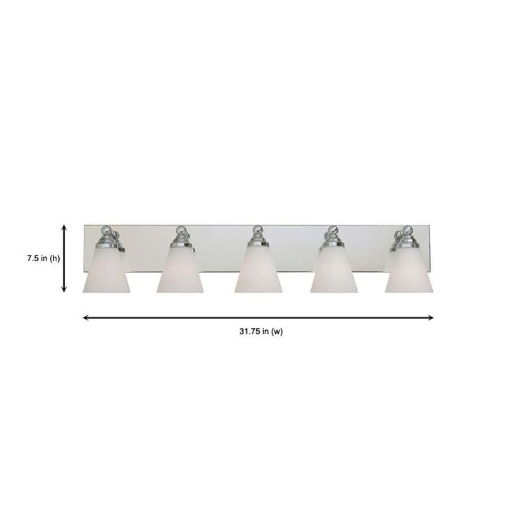 Hudson 5-Light Chrome Wall Mount Vanity Light