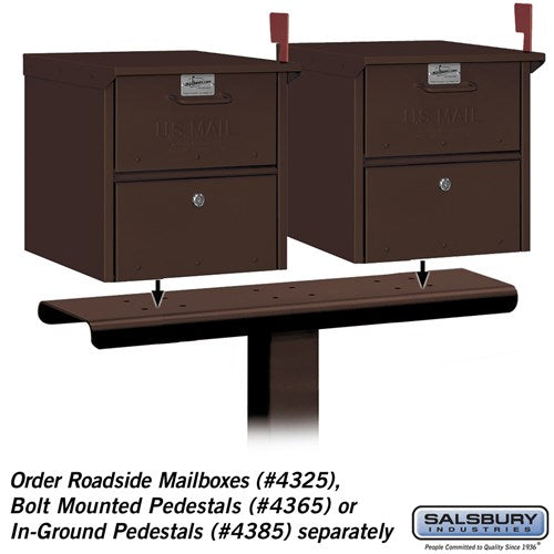 Bronze 2-Wide Mailbox Spreader for Roadside Mailboxes