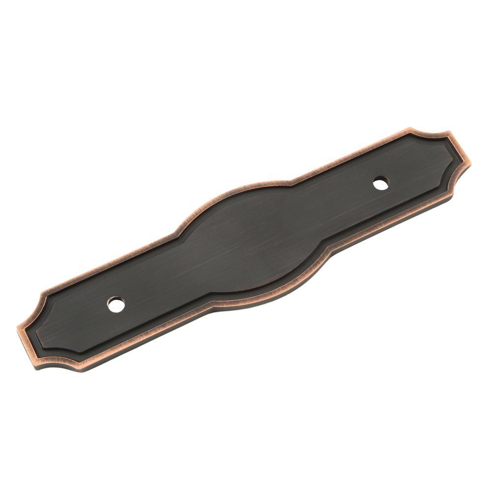 Pryce 3 in. (76mm) Center-to-Center Venetian Bronze with Copper Highlights Drawer Pull Backplate - Super Arbor