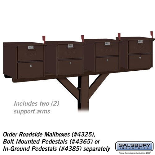 4-Wide Mailbox Spreader with Arms - Bronze
