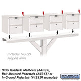 4-Wide Mailbox Spreader with 2 Supporting Arms - White