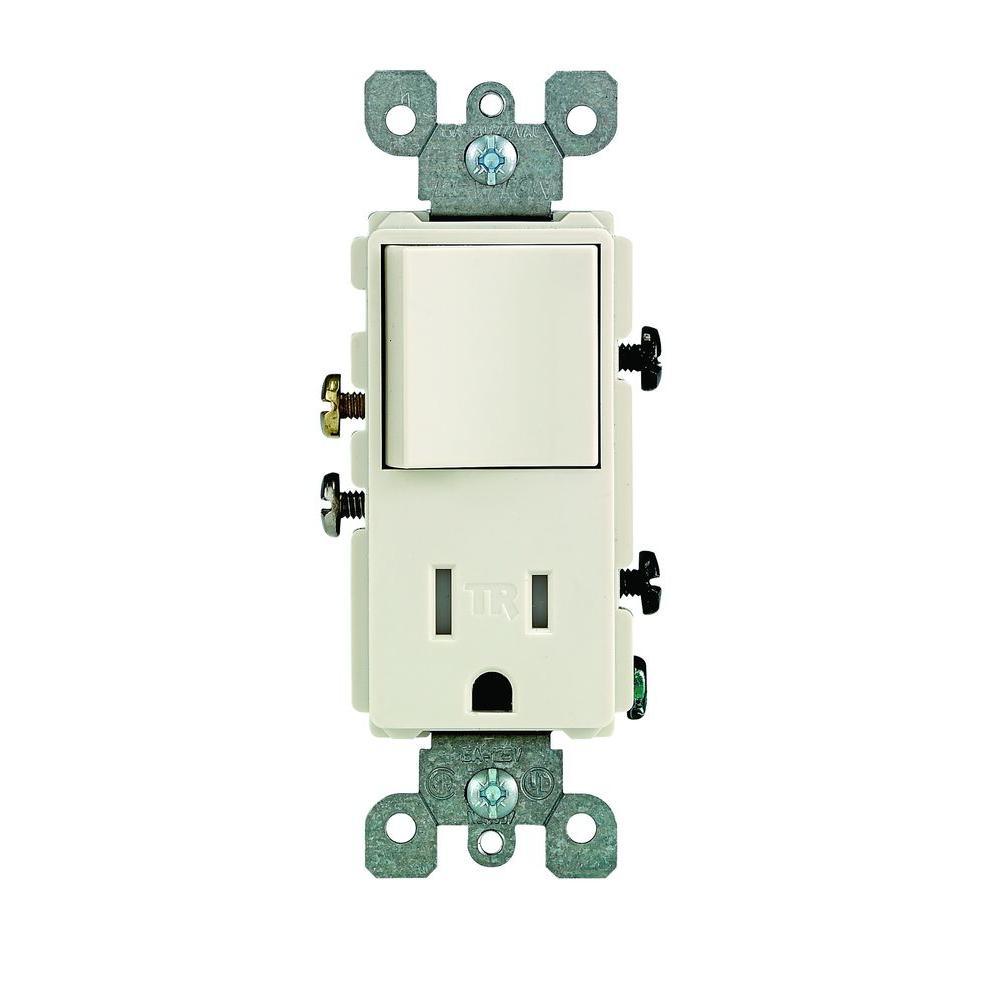 Decora 15 Amp Tamper Resistant Combo Switch and Outlet, White - Super Arbor