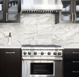 Satori Regent Calacatta 8-in x 16-in Glossy Ceramic Marble Look Wall Tile (0.86-sq. ft/ Piece)