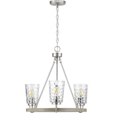 Progress Lighting Tiana 3-Light Brushed Nickel Coastal Chandelier
