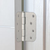 4 in. x 5/8 in. Radius Satin Nickel Door Hinge Value Pack (3 per Pack) - Super Arbor