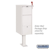 Standard Bolt Mounted Pedestal for Mail Package Drop - White