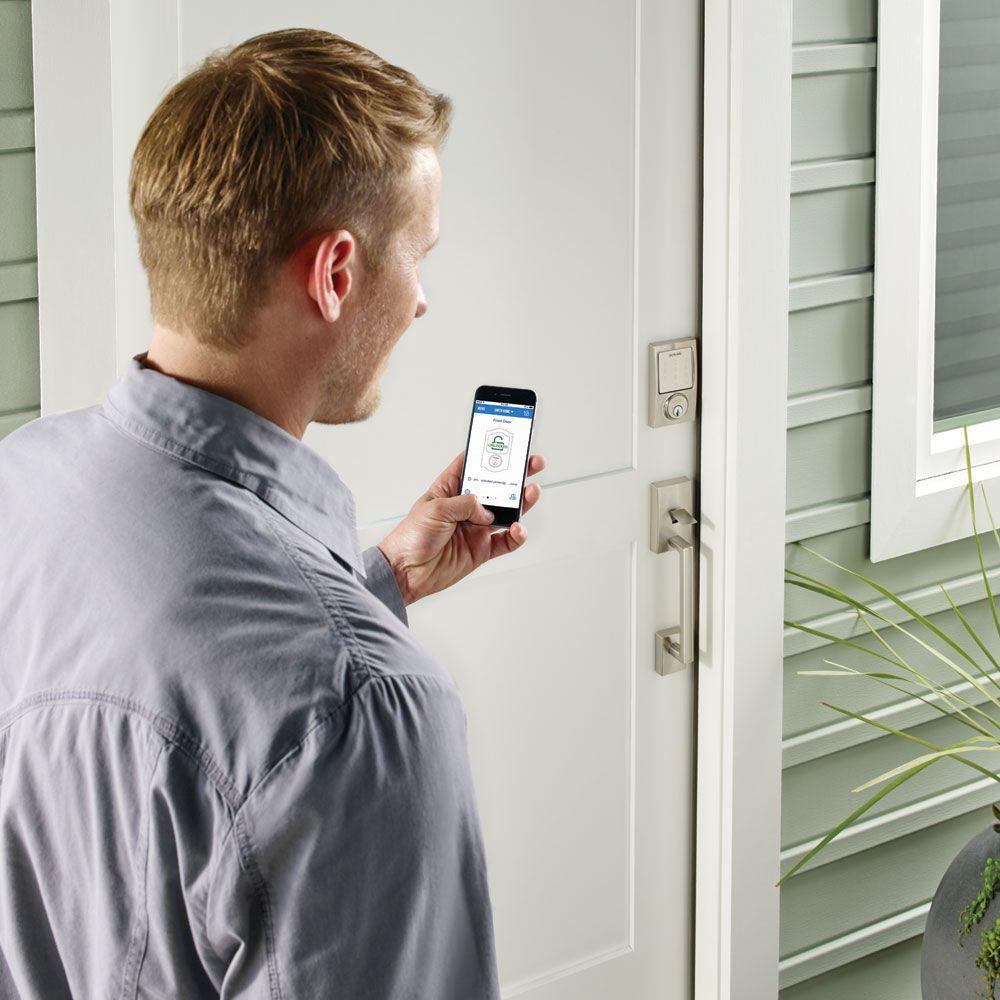Century Satin Nickel Sense Smart Door Lock and Wi-fi Adapter Bundle - Super Arbor