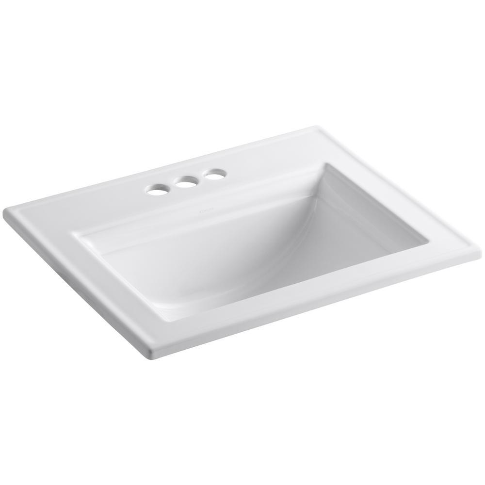 Memoirs Stately Drop-In Vitreous China Bathroom Sink in White with Overflow Drain - Super Arbor