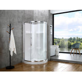 Maia 38 in. x 79.50 in. Corner Drain Corner Shower Kit in Clear and Chrome - Super Arbor