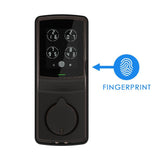 Secure Plus Satin Nickel Single-Cylinder Alarmed Deadbolt Lock with Smart Keypad, Bluetooth and 3D Fingerprint - Super Arbor
