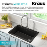 Forteza All-in-One Drop-In/Undermount Granite Composite 33 in. 1-Hole Single Bowl Kitchen Sink in Black - Super Arbor