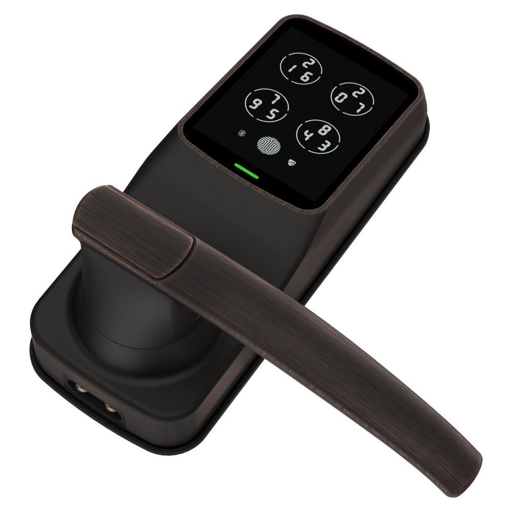 Secure Smart Touchscreen Keypad Door Latch Lock with Bluetooth, Venetian Bronze - Super Arbor