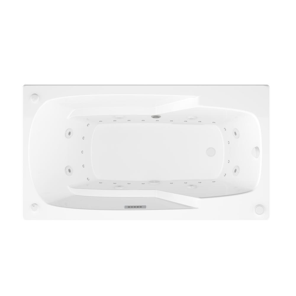Coral Diamond Series 6 ft. Left Drain Rectangular Drop-in Whirlpool and Air Bath Tub in White - Super Arbor