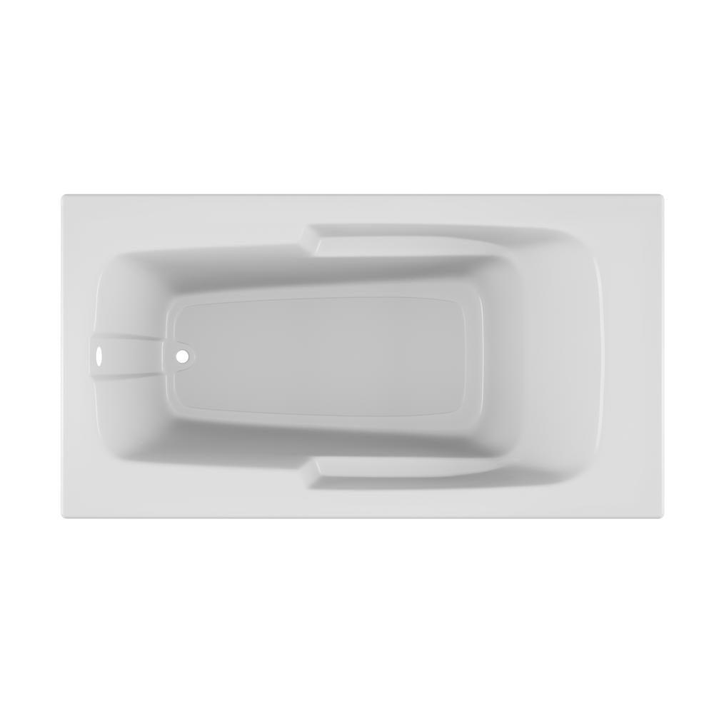 CETRA 60 in. x 32 in. Acrylic Rectangular Drop-in Reversible Soaking Bathtub in White - Super Arbor