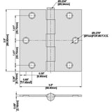 3-1/2 in. Square Corner Satin Nickel Door Hinge Value Pack (48-Pack)