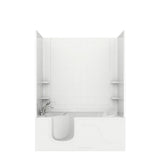 5 ft. Walk-in Non-Whirlpool Bathtub with 6 in. Tile Easy Up Adhesive Wall Surround in White - Super Arbor