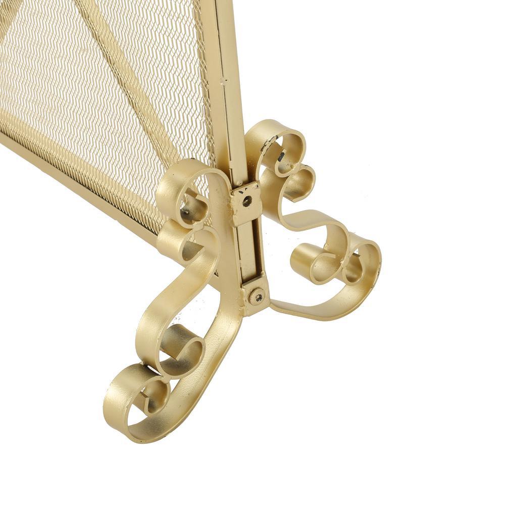 Howell Modern Gold Single Panel Iron Fire Screen - Super Arbor