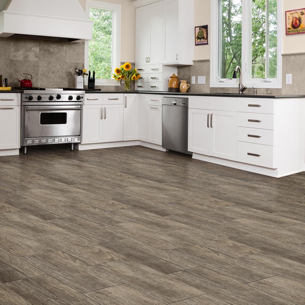 Congoleum DuraStone Prairie Wood Wind Swept Vinyl Tile Sample, 12 x 8 in, 4-mil Wear Layer
