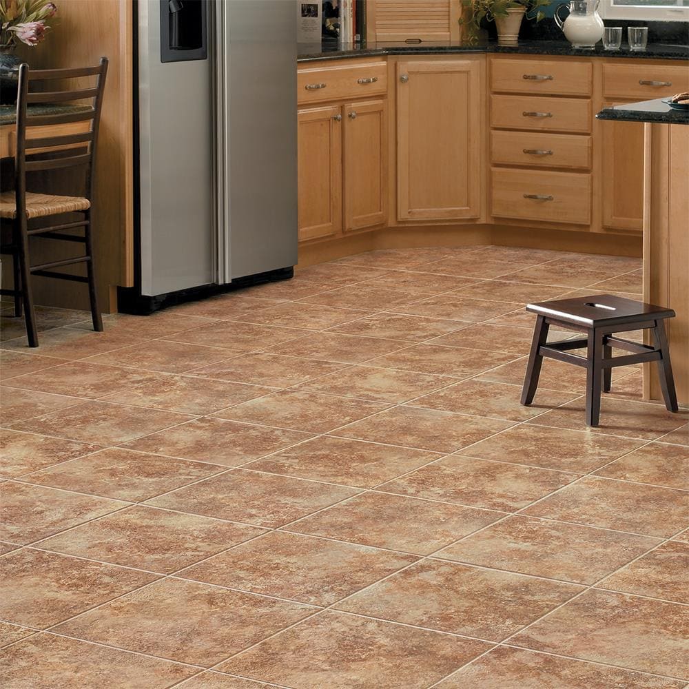 Congoleum DuraStone Rapolano Lemans Sunset Vinyl Tile Sample