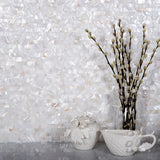 Apollo Tile White 11-in x 12-in Polished Natural Shell Diamond Brick Look Floor and Wall Tile (18.52-sq. ft/ Carton)