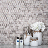 Apollo Tile Gray 11-in x 12-in Polished Wood Honeycomb Wood Look Floor and Wall Tile (4.83-sq. ft/ Carton)