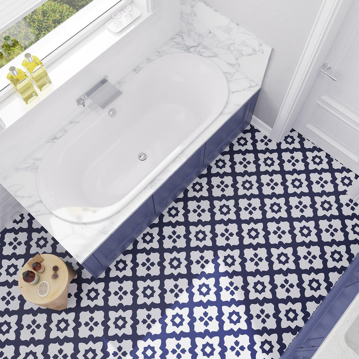 Lucida USA Milani Multiple Colors/Finishes Patterned Look 12-mil x 12-in W x 12-in L Waterproof Peel and Stick Vinyl Tile Flooring (36-sq ft/ Carton)