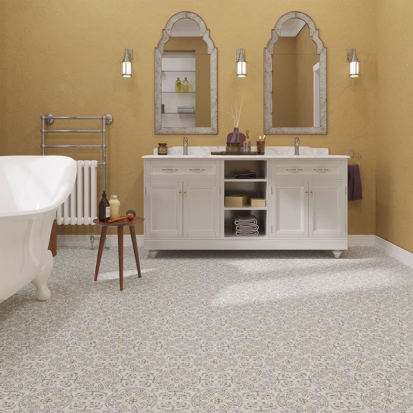 Lucida USA BaseCore Sicilian Grey 12-in x 12-in Waterproof Peel-and-Stick Luxury Vinyl Tile Flooring, 36-sq ft Carton