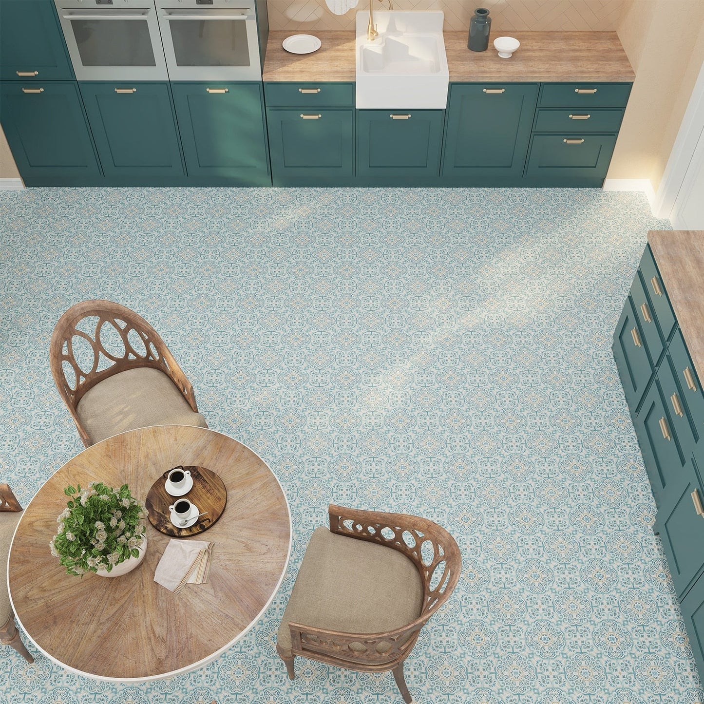 Lucida USA BaseCore Sicilian Blue 12-in x 12-in Waterproof Peel and Stick Luxury Flooring (36-sq ft)