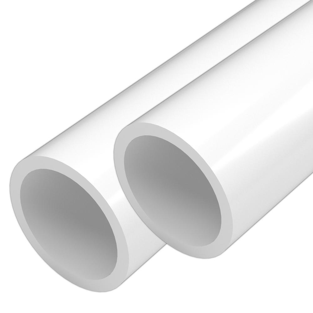 1-1/2 in. x 5 ft. White Furniture Grade Schedule 40 PVC Pipe (2-Pack) - Super Arbor