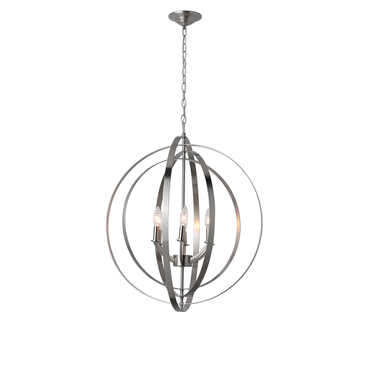 Progress Lighting Equinox 6-Light Brushed Nickel Transitional Globe Large Hanging Pendant Light