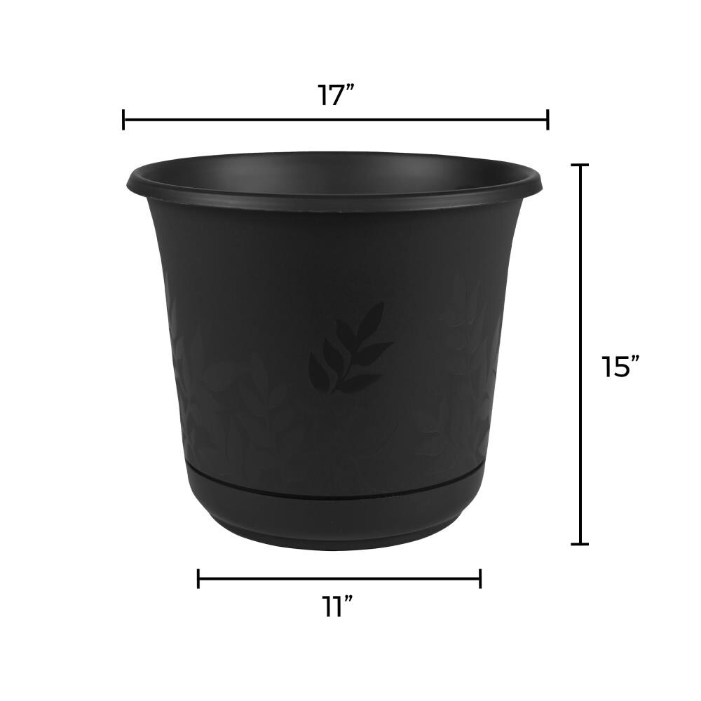 Bloem Llc FP1600 16" Black Freesia Planter