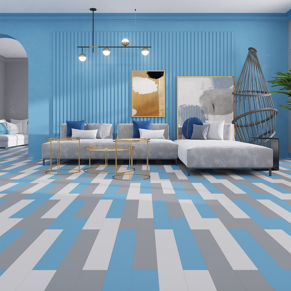 Lucida USA MonoCore Taffy Blue 22-mil x 5-4/5-in W x 36-in L Waterproof Interlocking Luxury Vinyl Plank Flooring (13-sq ft/ Carton)