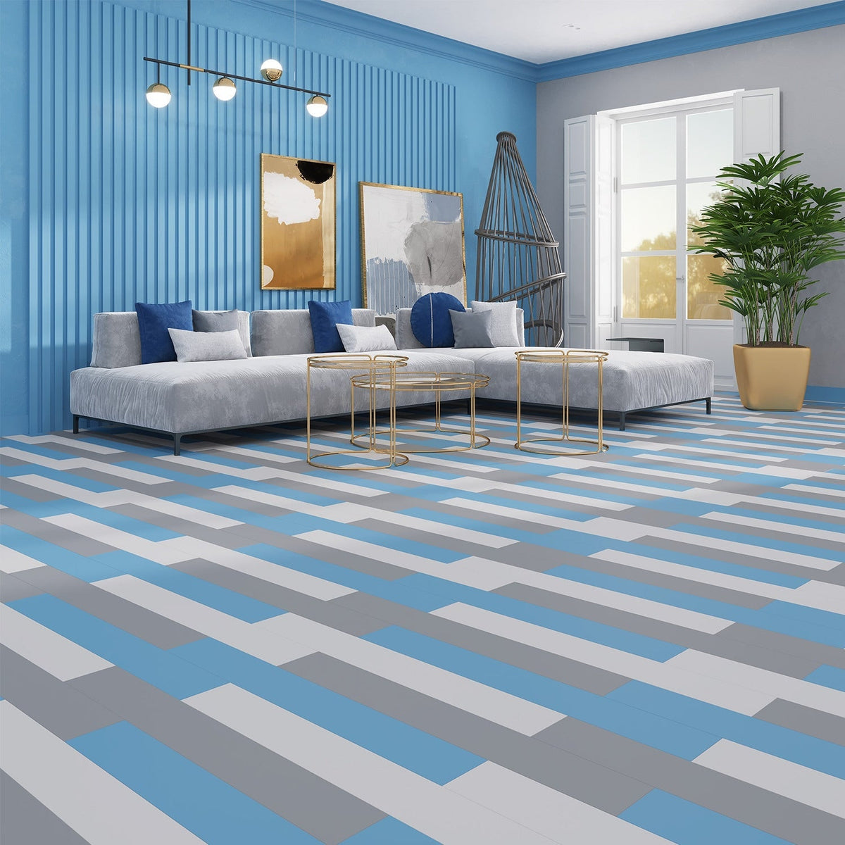 Lucida USA MonoCore Taffy Blue 22-mil x 5-4/5-in W x 36-in L Waterproof Interlocking Luxury Vinyl Plank Flooring (13-sq ft/ Carton)