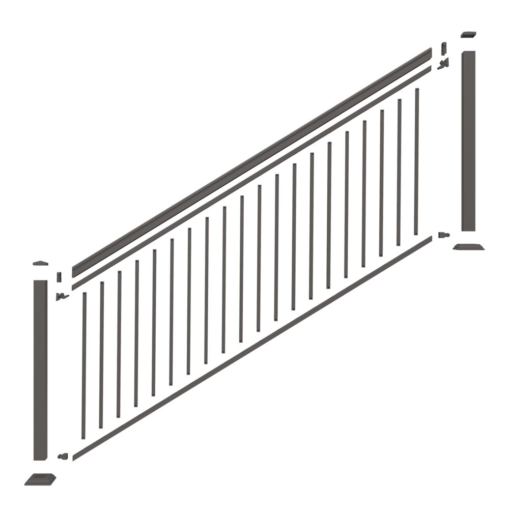 Freedom VersaRail Classic 8-ft x 36-in Matte Bronze Aluminum Deck Stair Rail Kit