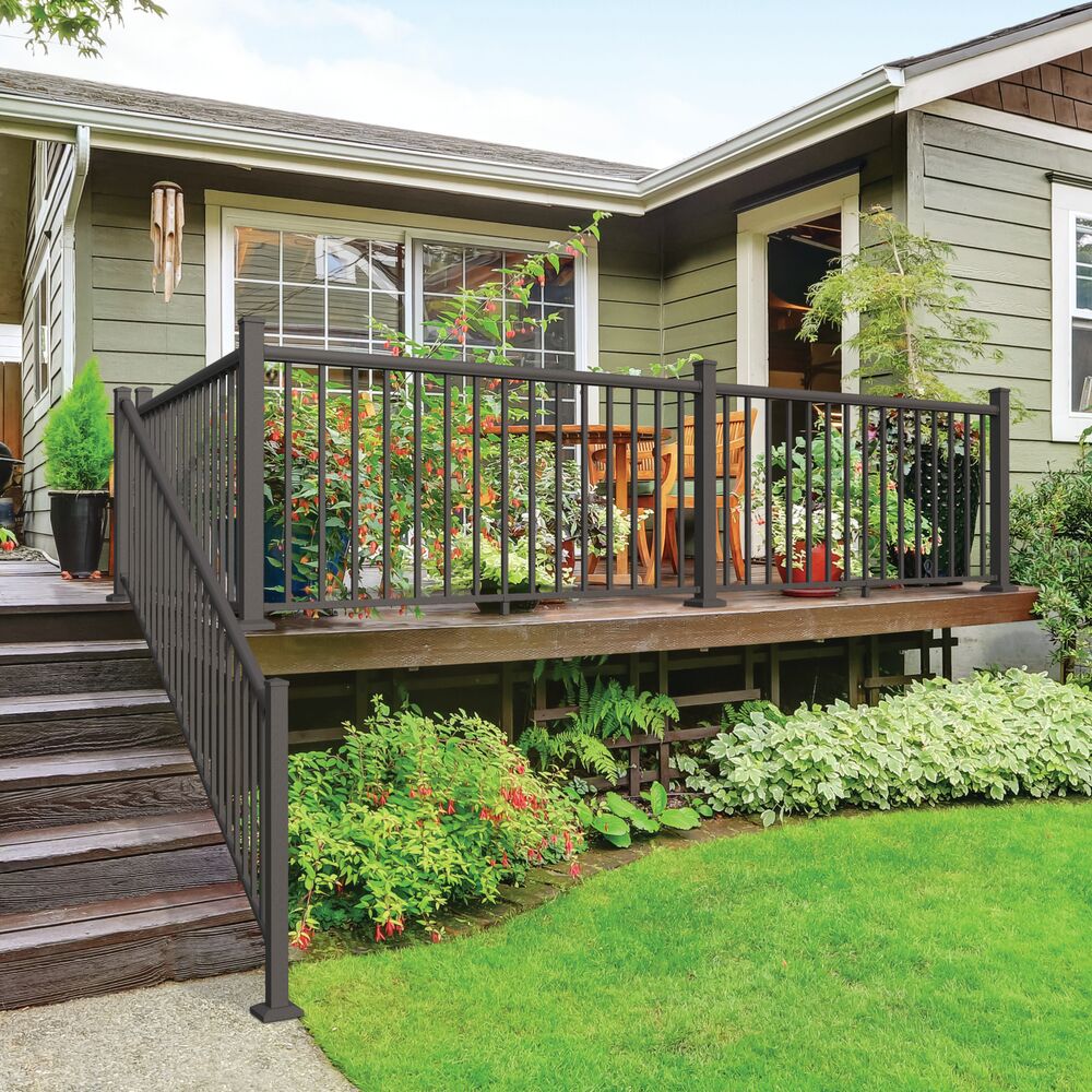 Freedom VersaRail Winchester 6-ft x 36-in Matte Bronze Aluminum Deck Stair Rail Kit