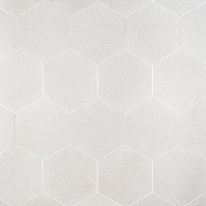 Artmore Tile Bower Hex White 12-in x 15-in Matte Porcelain Cement look Hexagon Floor and Wall Tile product image