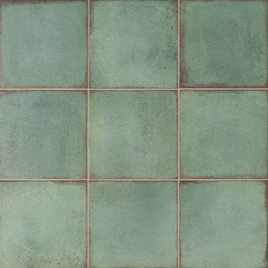 Artmore Tile Coronado Green 8-in x 8-in Matte Porcelain Encaustic Floor and Wall Tile product image