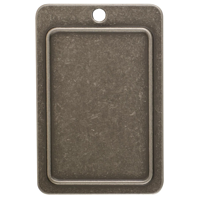 Amerock Kane 3-3/4-in (96mm) Center to Center Weathered Nickel Rectangular Cup Drawer Pull