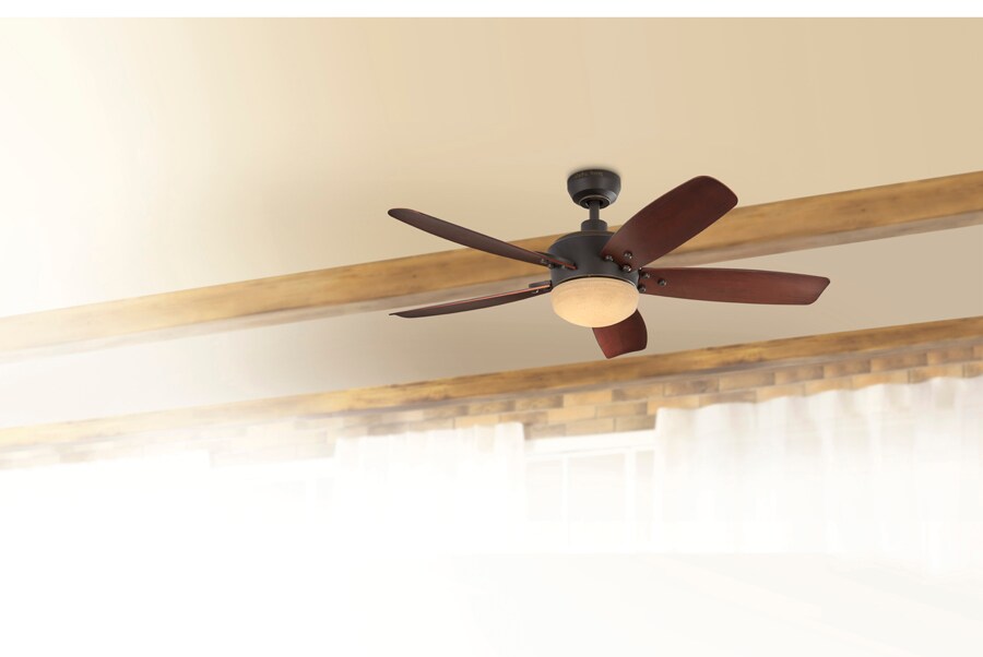 Harbor Breeze Saratoga 48-in Oil Rubbed Bronze LED Indoor/Outdoor Ceiling Fan with Remote (5-Blade)
