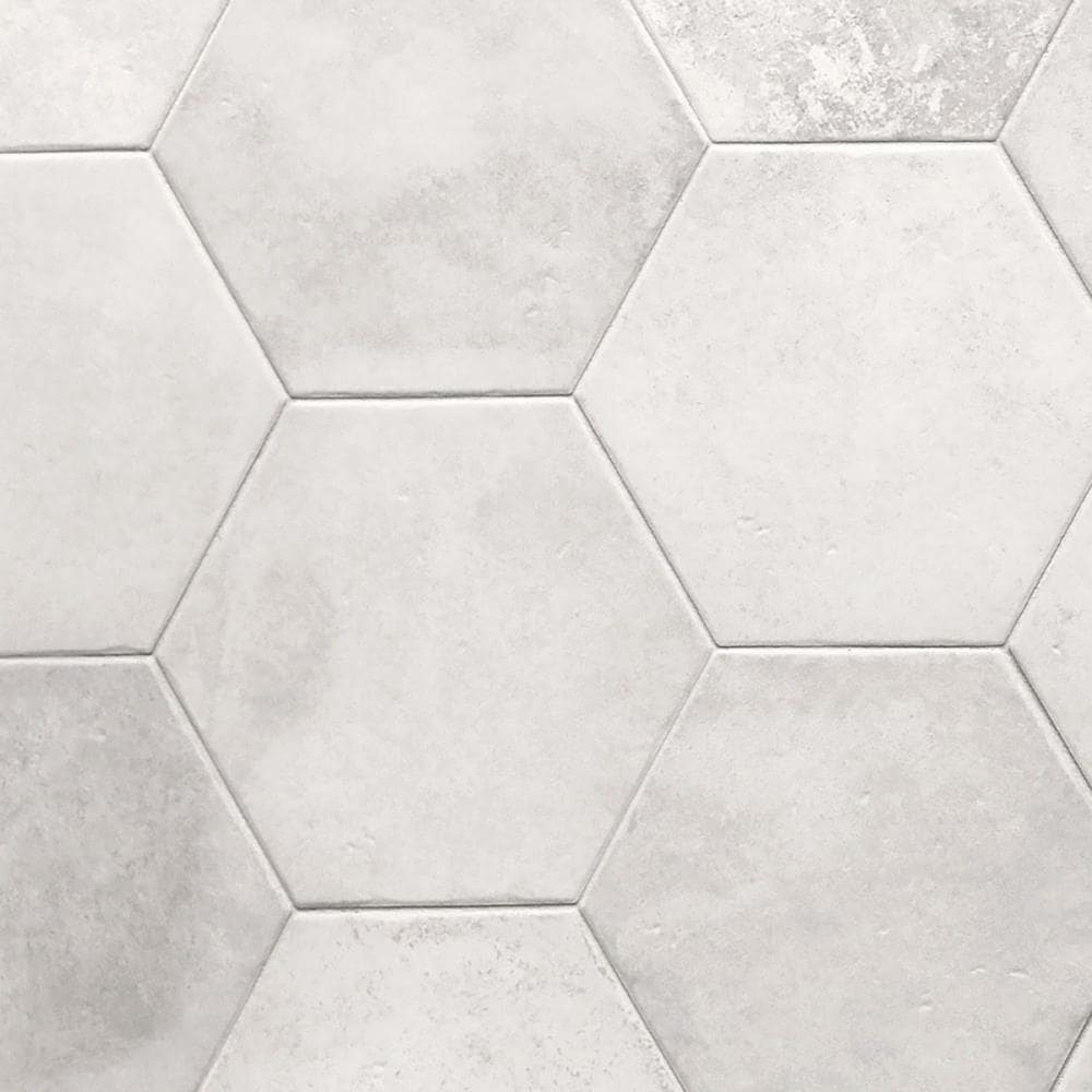 Artmore Tile Sorrento Blanco 8-in x 10-in Matte Porcelain Cement look Hexagon Floor and Wall Tile product image