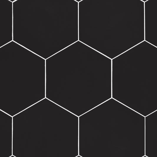 Artmore Tile Maestro Black 10-in x 11-in Matte Porcelain Encaustic Hexagon Floor and Wall Tile product image