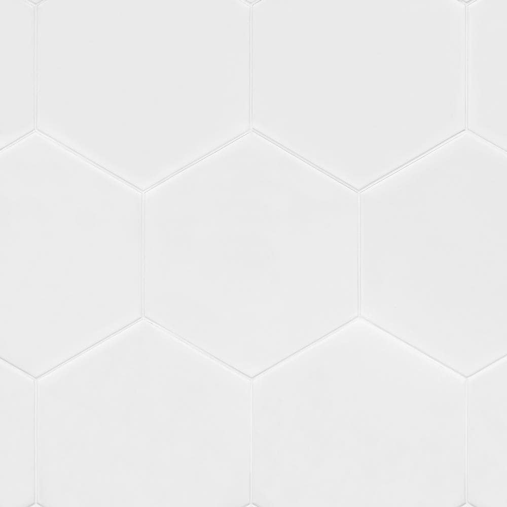 Artmore Tile Maestro White 10-in x 11-in Matte Porcelain Encaustic Hexagon Floor and Wall Tile product image