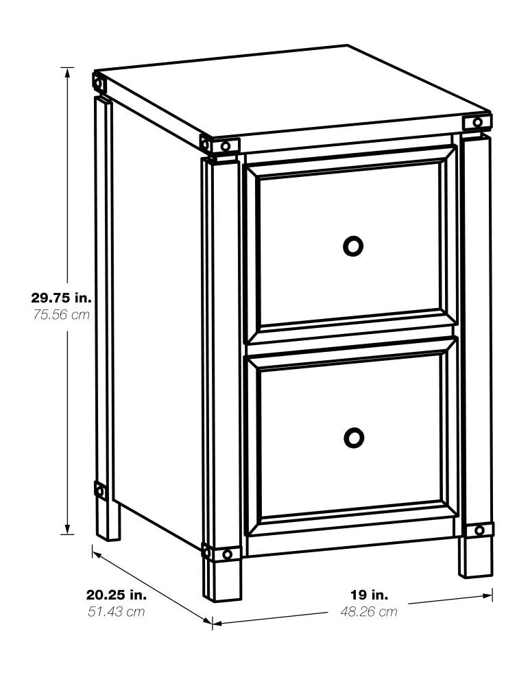OSHOME Baton Rouge Brushed Walnut 2-Drawer 19-in File Cabinet
